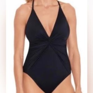 Time and Tru Black One Piece Swimsuit size “S” (4-6) NWT MSRP$24.99